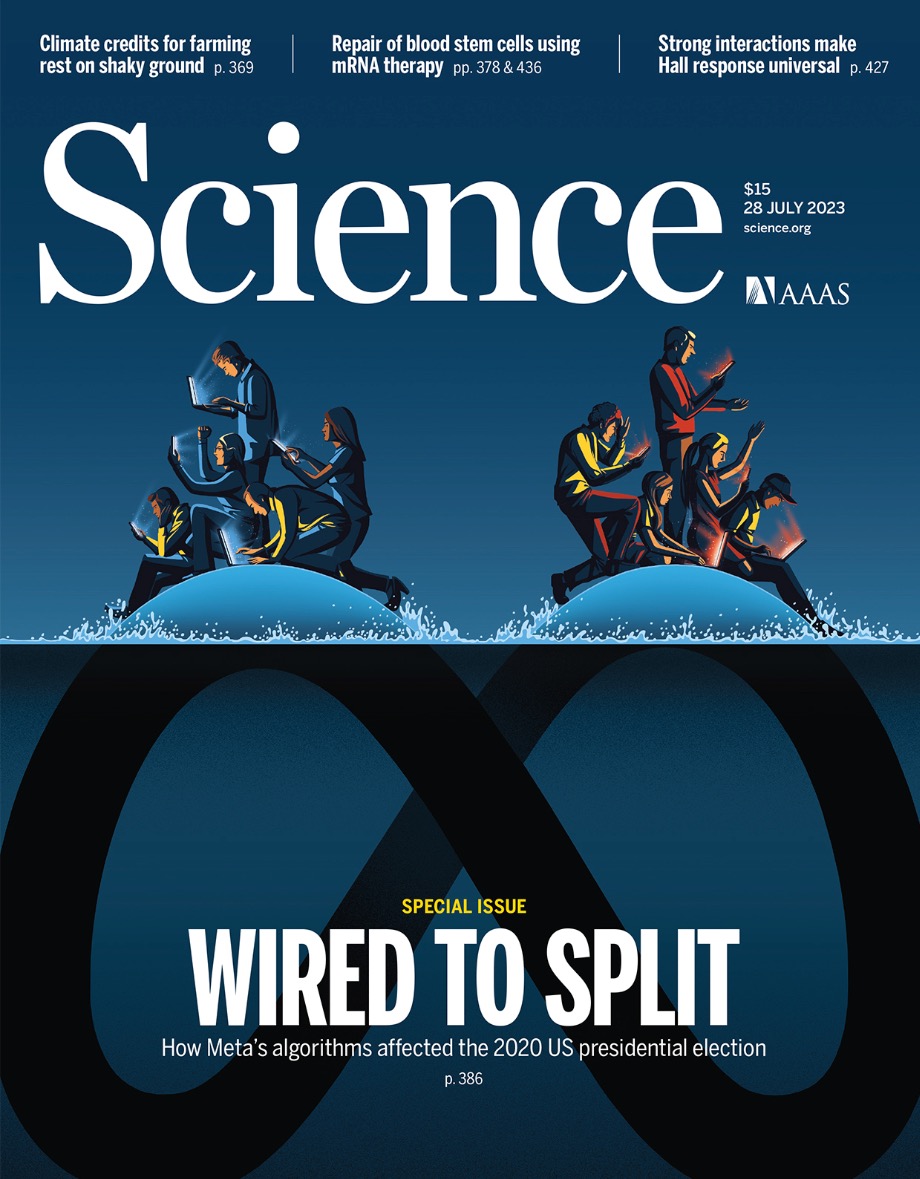 The Science Cover suggests Facebook&rsquo;s algorithms are &ldquo;Wired to Split&rdquo; us.